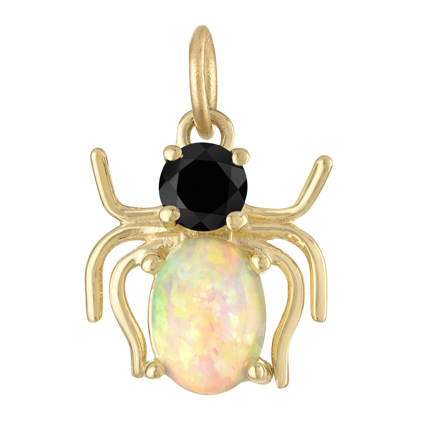 Gem Set Spider 14K Gold Charm